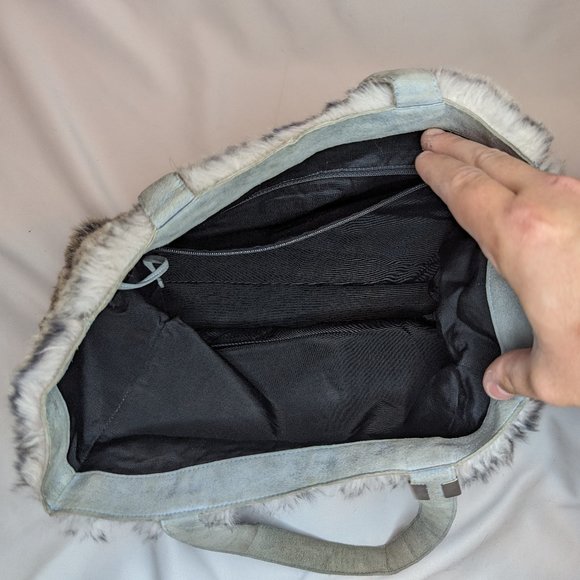CHANEL Grey Rabbit Fur Tote - Picture 7 of 9